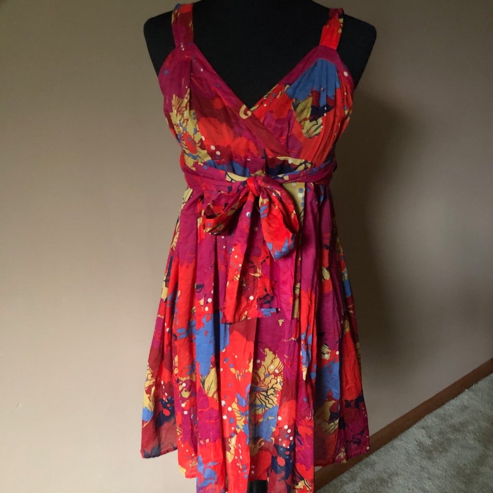 JNBY Since 1994 Red Floral Sun Dress
